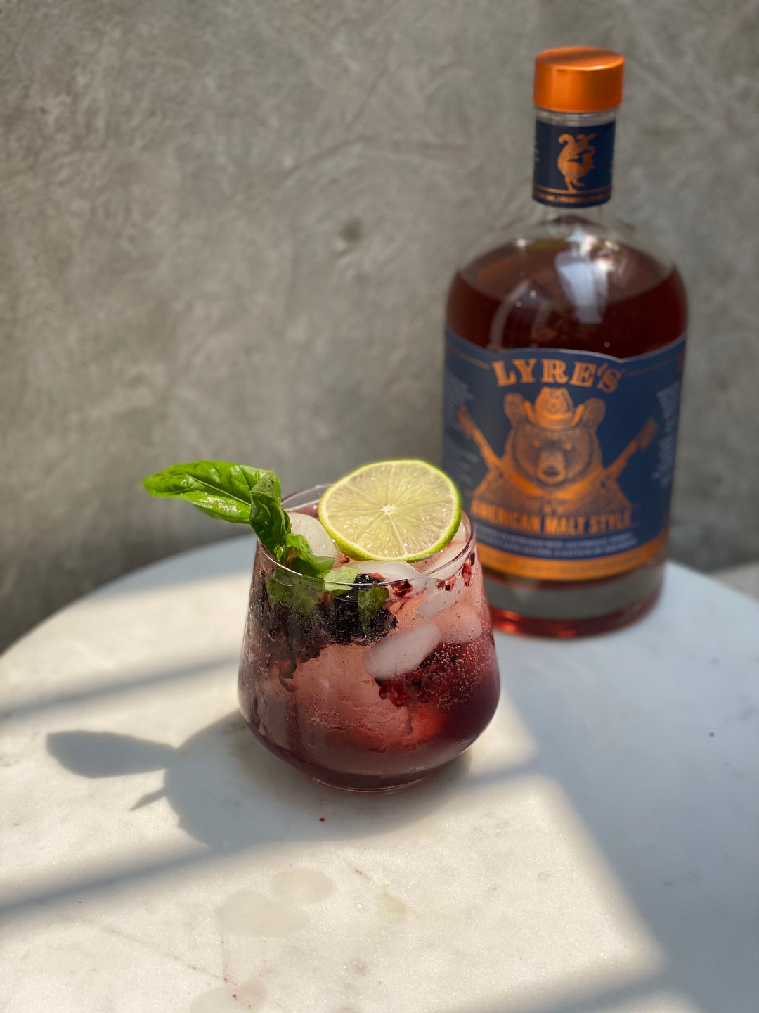 Blackberry Basil Whiskey Smash