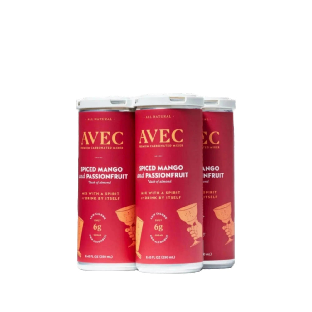 AVEC — Spiced Mango & Passionfruit, Premium Carbonated Drink (4 cans) | A Fresh Sip, The Best Non-Alcoholic Adult Beverages