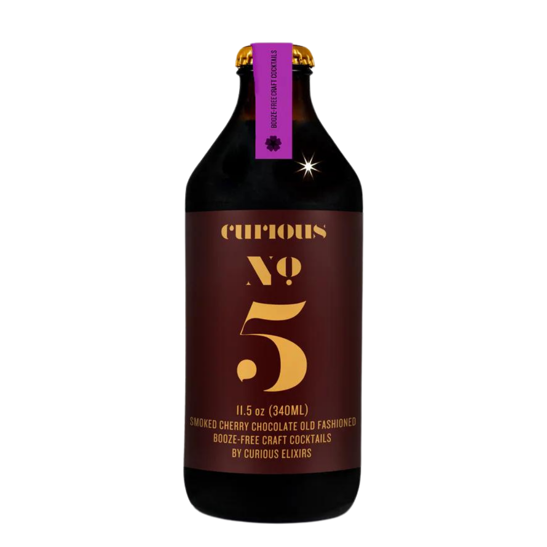 Curious Elixirs — No.5 Smoked Chocolate Cherry Old Fashioned, Non-Alcoholic Craft Cocktail | A Fresh Sip, The Best Non-Alcoholic Adult Beverages