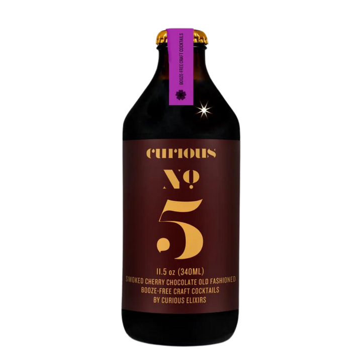Curious Elixirs — No.5 Smoked Chocolate Cherry Old Fashioned, Non-Alcoholic Craft Cocktail | A Fresh Sip, The Best Non-Alcoholic Adult Beverages