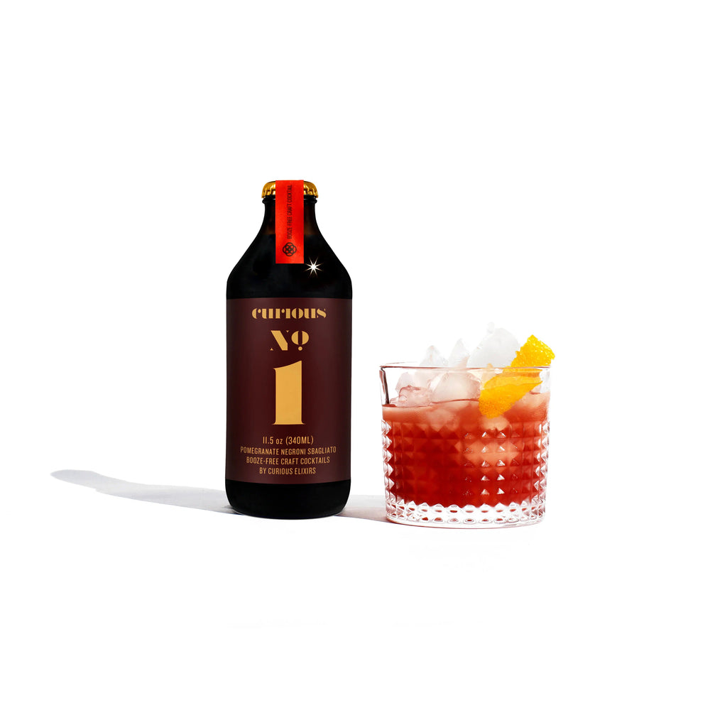 Curious Elixirs — No.1 Pomegranate Negroni Sbagliato, Non-Alcoholic Craft Cocktail (Photo) A Fresh Sip, The Best Non-Alcoholic Adult Beverages