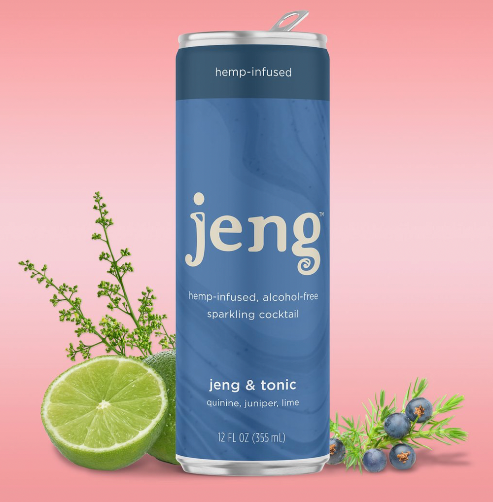 Jeng — Paloma, Non-Alcoholic Hemp Infused Sparkling Cocktail (single can) | A Fresh Sip, The Best Non-Alcoholic Adult Beverages