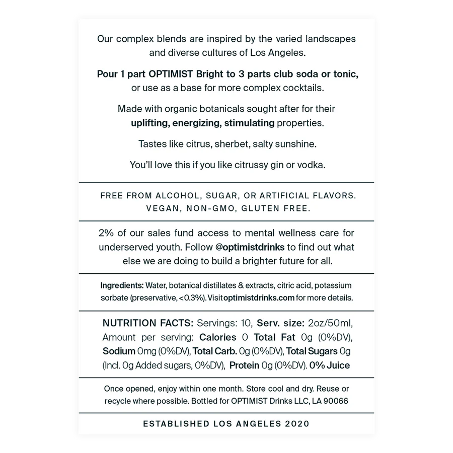 Optimist — Bright, Non-Alcoholic Distilled Spirit