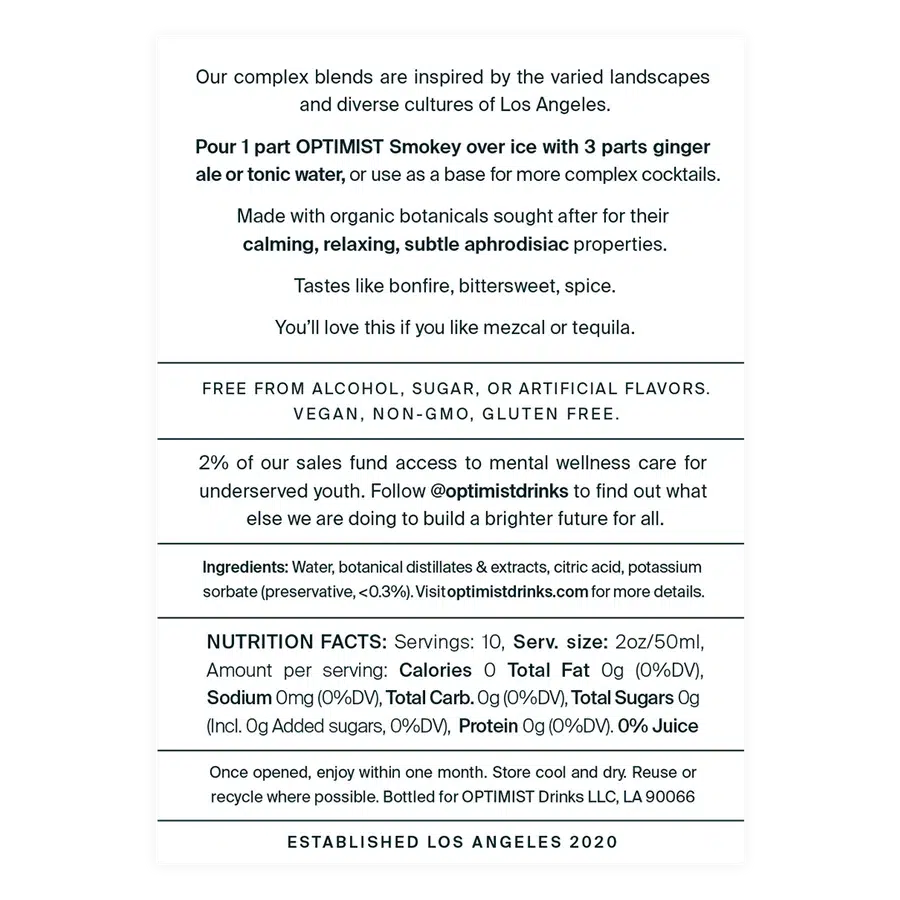Optimist — Smokey, Non-Alcoholic Distilled Spirit