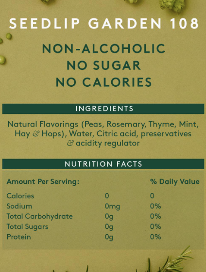 Seedlip — Garden 108, Non-Alcoholic Distilled Spirit