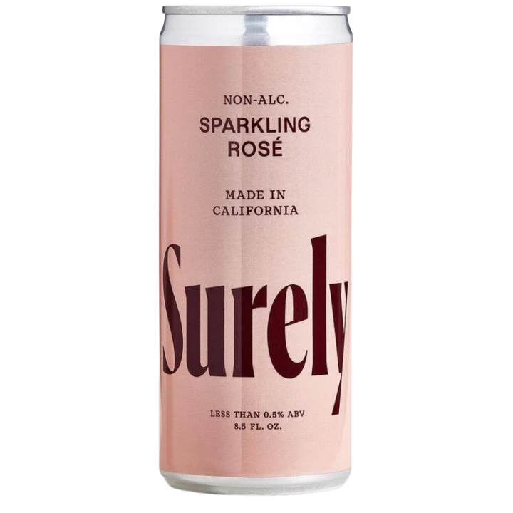 Surely — Sparkling Rosé,  Non-Alcoholic Wine Cans | A Fresh Sip, The Best Non-Alcoholic Adult Beverages