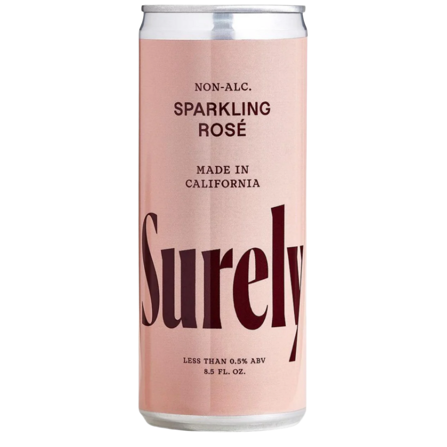 Surely — Sparkling Rosé,  Non-Alcoholic Wine Cans | A Fresh Sip, The Best Non-Alcoholic Adult Beverages