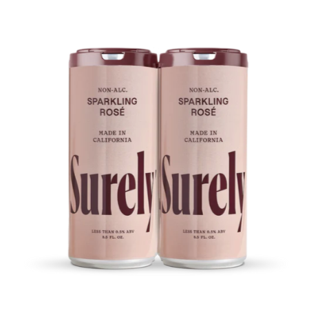 Surely — Sparkling Rosé, Non-Alcoholic Wine Cans (4-pack)