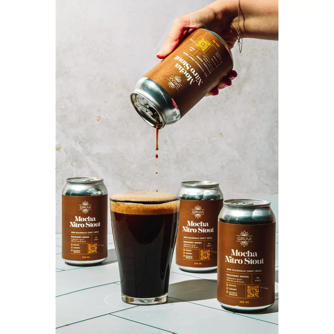 Grüvi — Mocha Nitro Stout, Non-Alcoholic Beer (6-Pack)