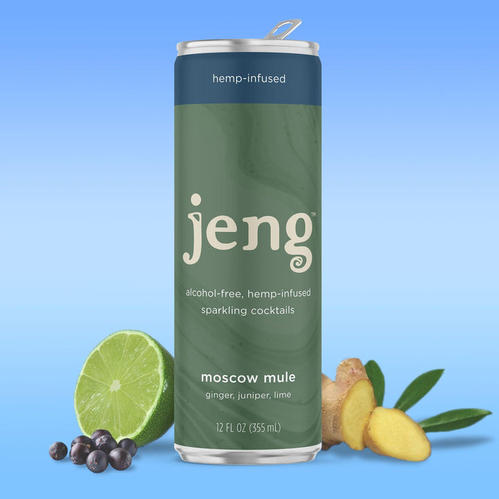 Jeng — Moscow Mule, Non-Alcoholic Hemp Infused Sparkling Cocktail (4 cans)