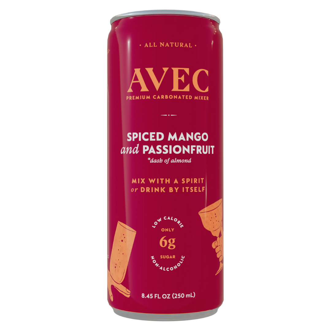 AVEC — Spiced Mango & Passionfruit, Premium Carbonated Drink | A Fresh Sip, The Best Non-Alcoholic Adult Beverages