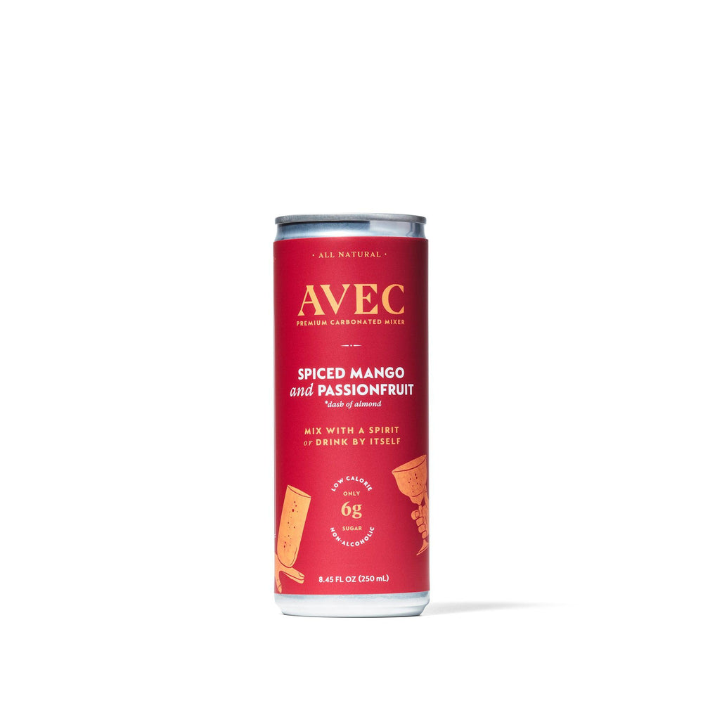 AVEC — Spiced Mango & Passionfruit, Premium Carbonated Drink (Single Can) | A Fresh Sip, The Best Non-Alcoholic Adult Beverages
