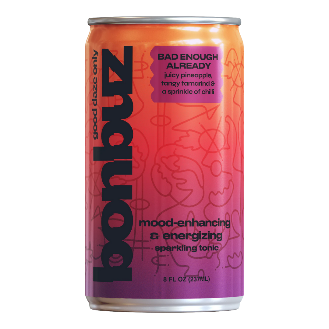 BONBUZ — BAD ENOUGH ALREADY, MOOD-ENHANCING & ENERGIZING SPARKLING TONIC | A Fresh Sip, The Best Non-Alcoholic Adult Beverages