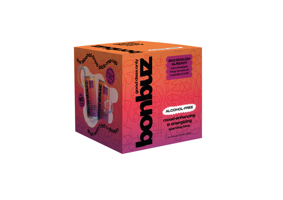 Bonbuz — Bad Enough Already, Mood-Enhancing & Energizing Sparkling Tonic (4-pack) | A Fresh Sip