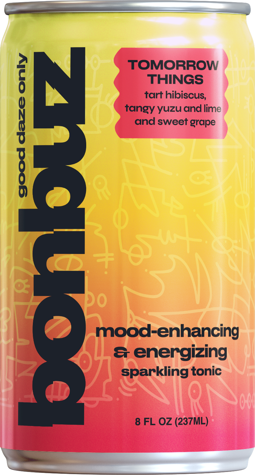 Bonbuz — Tomorrow Things, Mood-Enhancing & Energizing Sparkling Tonic (Single Can) | A Fresh Sip, The Best Non-Alcoholic Adult Beverages