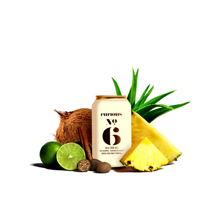 Curious Elixirs — No.6 Coconut Pineapple Painkiller, Non-Alcoholic Craft Cocktail | A Fresh Sip, The Best Non-Alcoholic Adult Beverages