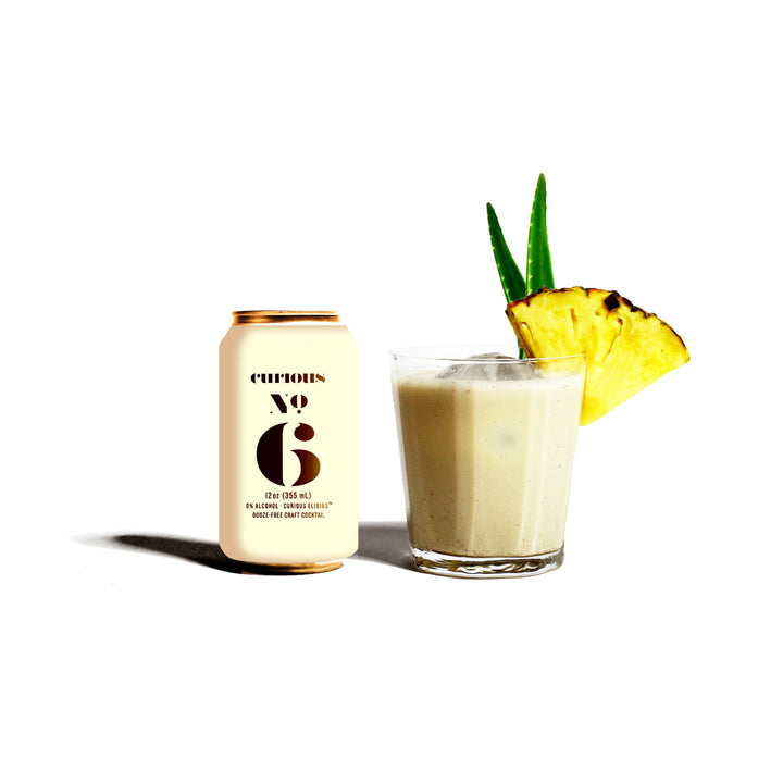 Curious Elixirs — No.6 Coconut Pineapple Painkiller, Non-Alcoholic Craft Cocktail (Photo) | A Fresh Sip, The Best Non-Alcoholic Adult Beverages