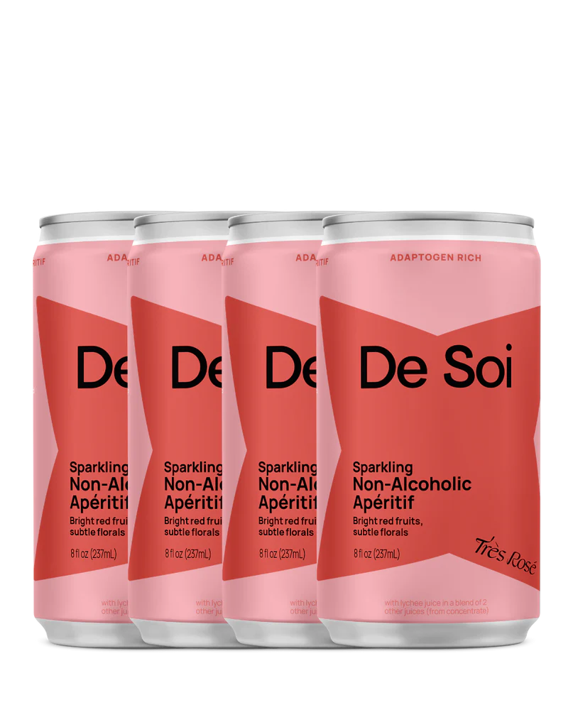 De Soi — Très Rosé, Non-Alcoholic Apéritif (4 cans) | A Fresh Sip, The Best Non-Alcoholic Adult Beverages