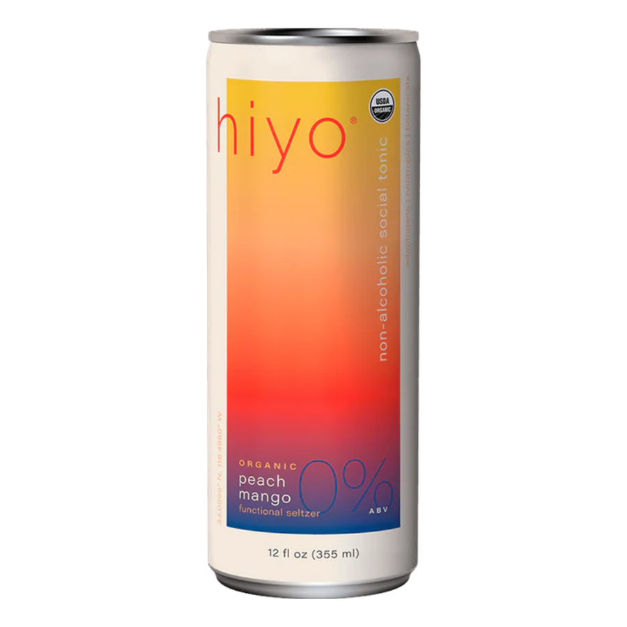 Hiyo — Peach Mango, Non-Alcoholic Sparkling Social Tonic | A Fresh Sip, The Best Non-Alcoholic Adult Beverages