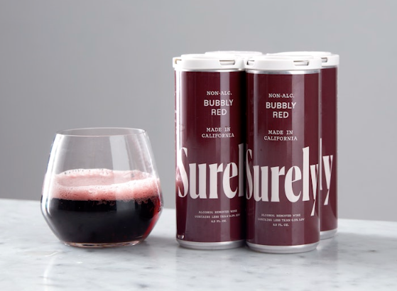 Surely — Bubbly Red Wine, Non-Alcoholic Wine Cans (4-pack)
